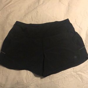 Athlete black running shorts